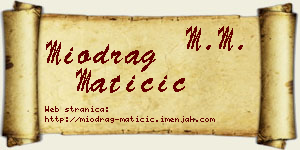 Miodrag Matičić vizit kartica